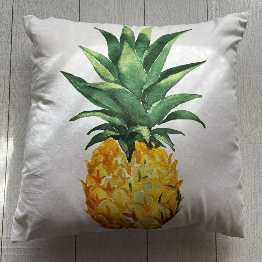 Pineapple Print White Pillow